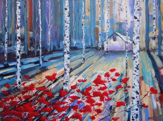 Canadian Artist Cisco - Birch Tree Paintings