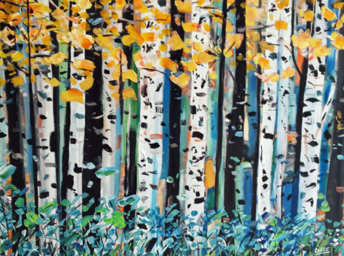 Canadian Artist Cisco - Birch Tree Paintings